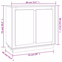 vidaXL Sideboard Cabinet Cupboard Highboard Home Organiser Engineered Wood - white - Additional view 7