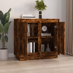 vidaXL Sideboard Cabinet Cupboard Highboard Home Organiser Engineered Wood - smoked oak