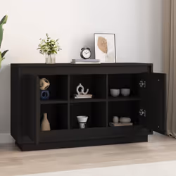 vidaXL Sideboard Cabinet Cupboard Side Cabinet Home Organiser Engineered Wood - black