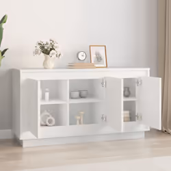 vidaXL Sideboard Cabinet Cupboard Side Cabinet Home Organiser Engineered Wood - white