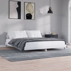 vidaXL Bed Frame Bedroom Platform Bed Frame Bedstead Bed Base Engineered Wood - high gloss white, 200 x 200 cm - Additional view 2