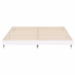 vidaXL Bed Frame Bedroom Platform Bed Frame Bedstead Bed Base Engineered Wood - high gloss white, 200 x 200 cm - Additional view 5
