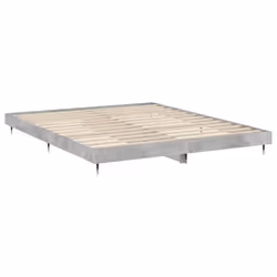 vidaXL Bed Frame Bedroom Platform Bed Frame Bedstead Bed Base Engineered Wood - concrete grey, 200 x 200 cm - Additional view 4