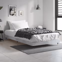 vidaXL Bed Frame Bedroom Platform Bed Frame Bedstead Bed Base Engineered Wood - concrete grey, 100 x 200 cm - Additional view 2