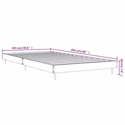 vidaXL Bed Frame Bedroom Platform Bed Frame Bedstead Bed Base Engineered Wood - concrete grey, 100 x 200 cm - Additional view 3