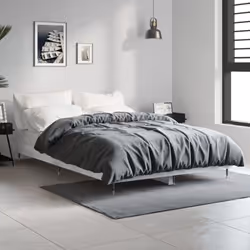 vidaXL Bed Frame Bedroom Platform Bed Frame Bedstead Bed Base Engineered Wood - concrete grey, 120 x 190 cm - Additional view 2