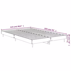 vidaXL Bed Frame Bedroom Platform Bed Frame Bedstead Bed Base Engineered Wood - concrete grey, 120 x 190 cm - Additional view 3