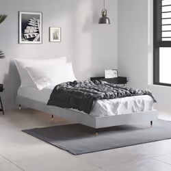 vidaXL Bed Frame Bedroom Platform Bed Frame Bedstead Bed Base Engineered Wood - concrete grey, 75 x 190 cm - Additional view 2