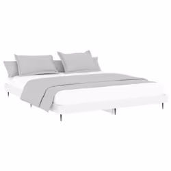vidaXL Bed Frame Bedroom Platform Bed Frame Bedstead Bed Base Engineered Wood - high gloss white, 200 x 200 cm - Additional view 2