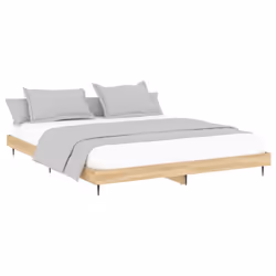 vidaXL Bed Frame Bedroom Platform Bed Frame Bedstead Bed Base Engineered Wood - sonoma oak, 200 x 200 cm - Additional view 2