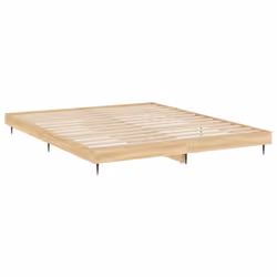 vidaXL Bed Frame Bedroom Platform Bed Frame Bedstead Bed Base Engineered Wood - sonoma oak, 200 x 200 cm - Additional view 4