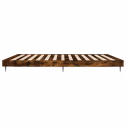 vidaXL Bed Frame Bedroom Platform Bed Frame Bedstead Bed Base Engineered Wood - smoked oak, 200 x 200 cm - Additional view 6