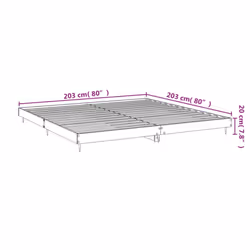 vidaXL Bed Frame Bedroom Platform Bed Frame Bedstead Bed Base Engineered Wood - smoked oak, 200 x 200 cm - Additional view 8