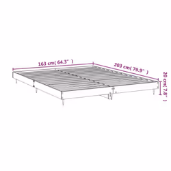 vidaXL Bed Frame Bedroom Platform Bed Frame Bedstead Bed Base Engineered Wood - high gloss white, 160 x 200 cm - Additional view 3