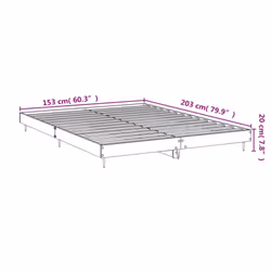 vidaXL Bed Frame Bedroom Platform Bed Frame Bedstead Bed Base Engineered Wood - high gloss white, 150 x 200 cm - Additional view 3