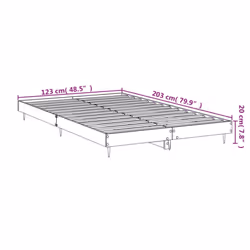 vidaXL Bed Frame Bedroom Platform Bed Frame Bedstead Bed Base Engineered Wood - high gloss white, 120 x 200 cm - Additional view 3