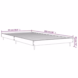 vidaXL Bed Frame Bedroom Platform Bed Frame Bedstead Bed Base Engineered Wood - high gloss white, 90 x 200 cm - Additional view 3
