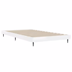 vidaXL Bed Frame Bedroom Platform Bed Frame Bedstead Bed Base Engineered Wood - high gloss white, 90 x 200 cm - Additional view 4