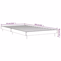 vidaXL Bed Frame Bedroom Platform Bed Frame Bedstead Bed Base Engineered Wood - sonoma oak, 90 x 200 cm - Additional view 3