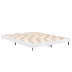 vidaXL Bed Frame Bedroom Platform Bed Frame Bedstead Bed Base Engineered Wood - high gloss white, 140 x 190 cm - Additional view 4