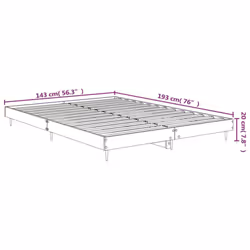vidaXL Bed Frame Bedroom Platform Bed Frame Bedstead Bed Base Engineered Wood - high gloss white, 140 x 190 cm - Additional view 8