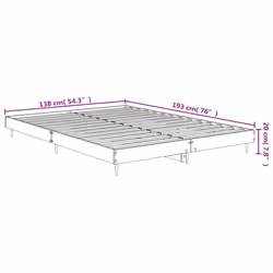 vidaXL Bed Frame Bedroom Platform Bed Frame Bedstead Bed Base Engineered Wood - high gloss white, 135 x 190 cm - Additional view 3