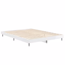 vidaXL Bed Frame Bedroom Platform Bed Frame Bedstead Bed Base Engineered Wood - high gloss white, 135 x 190 cm - Additional view 4