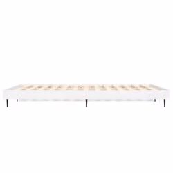 vidaXL Bed Frame Bedroom Platform Bed Frame Bedstead Bed Base Engineered Wood - high gloss white, 135 x 190 cm - Additional view 6