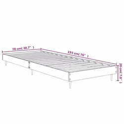 vidaXL Bed Frame Bedroom Platform Bed Frame Bedstead Bed Base Engineered Wood - high gloss white, 75 x 190 cm - Additional view 8