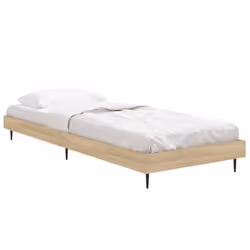 vidaXL Bed Frame Bedroom Platform Bed Frame Bedstead Bed Base Engineered Wood - sonoma oak, 75 x 190 cm - Additional view 2