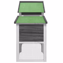 vidaXL Chicken Coop Wooden Animal Cage Chicken House Enclosure Solid Wood Pine - grey - Additional view 5