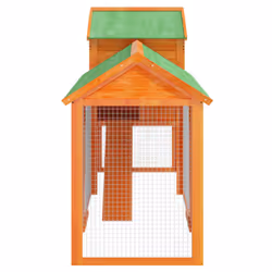 vidaXL Chicken Coop Wooden Animal Cage Chicken House Enclosure Solid Wood Pine - brown - Additional view 4