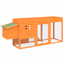 vidaXL Chicken Coop Wooden Animal House Chicken Run Hen House Solid Wood Pine - brown