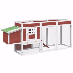 vidaXL Chicken Coop Wooden Animal House Chicken Run Hen House Solid Wood Pine - mocha