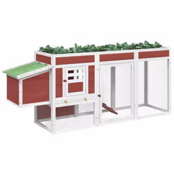 vidaXL Chicken Coop Wooden Animal House Chicken Run Hen House Solid Wood Pine - mocha