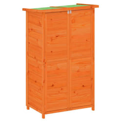 vidaXL Garden Tool Shed Outdoor Tool Organiser Sentry Shed Solid Wood Pine - brown