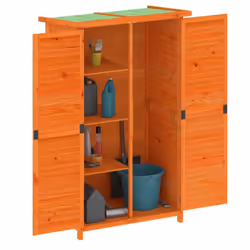 vidaXL Garden Tool Shed Outdoor Tool Organiser Sentry Shed Solid Wood Pine - brown