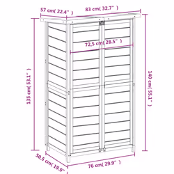vidaXL Garden Tool Shed Outdoor Tool Organiser Sentry Shed Solid Wood Pine - brown