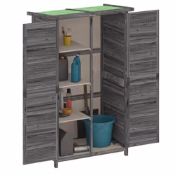 vidaXL Garden Tool Shed Outdoor Tool Organiser Sentry Shed Solid Wood Pine - grey