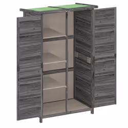 vidaXL Garden Tool Shed Outdoor Tool Organiser Sentry Shed Solid Wood Pine - grey - Additional view 4