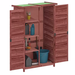 vidaXL Garden Tool Shed Outdoor Tool Organiser Sentry Shed Solid Wood Pine - mocha