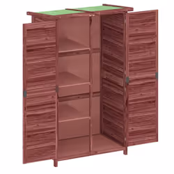 vidaXL Garden Tool Shed Outdoor Tool Organiser Sentry Shed Solid Wood Pine - mocha - Additional view 4