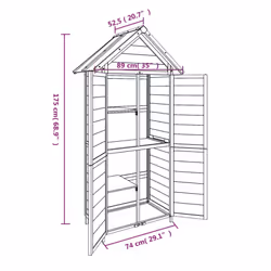 vidaXL Garden Tool Shed Outdoor Tool Organiser Sentry Shed Solid Wood Pine - brown - Additional view 7