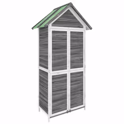 vidaXL Garden Tool Shed Outdoor Tool Organiser Sentry Shed Solid Wood Pine - grey