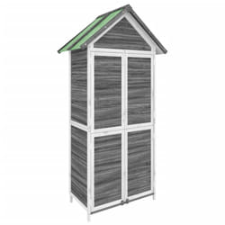 vidaXL Garden Tool Shed Outdoor Tool Organiser Sentry Shed Solid Wood Pine - grey