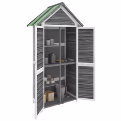 vidaXL Garden Tool Shed Outdoor Tool Organiser Sentry Shed Solid Wood Pine - grey