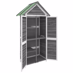 vidaXL Garden Tool Shed Outdoor Tool Organiser Sentry Shed Solid Wood Pine - grey - Additional view 4