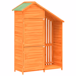 vidaXL Garden Tool Shed Wooden Storage Cabinet Shed Tool Cabin Solid Wood Pine - brown