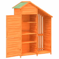 vidaXL Garden Tool Shed Wooden Storage Cabinet Shed Tool Cabin Solid Wood Pine - brown - Additional view 4