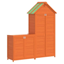 vidaXL Garden Tool Shed Set Tool Organiser Sentry Shed 2 Piece Solid Wood Pine - brown